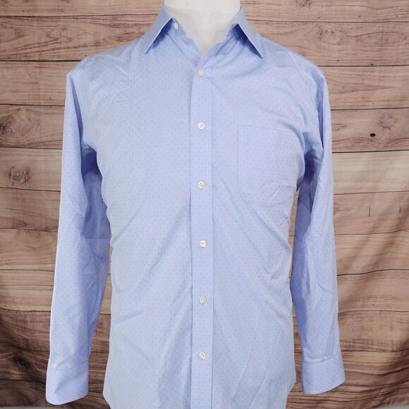 BROOKS BROTHERS REGENT NON-IRON BLUE BUTTON DOWN DRESS SHIRT 16.5 2/3 - Picture 3 of 6